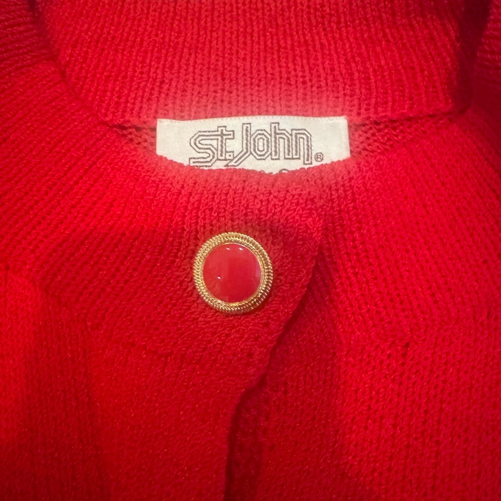St. John Vibrant Red Long Sleeve Dress​​ - Picture 4 of 7